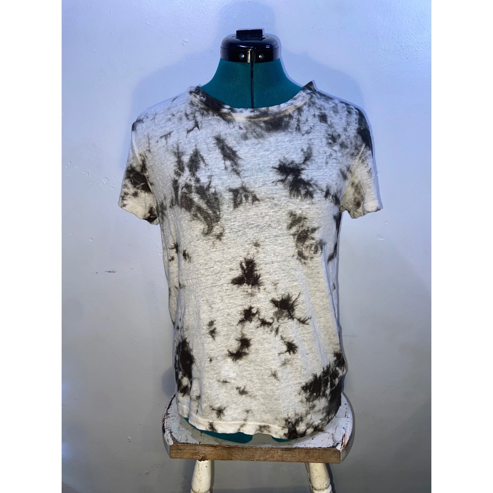 Sanctuary Tie Dye Linen Short Sleeve Crew Neck Top Grunge Festival Coastal Indie